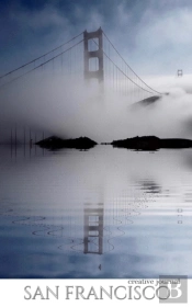 San Francisco Stunning Golden Gate Bridge Reflections   Blank  White Page Creative Journal