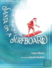 Santa On A Surfboard