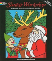 Santa'S Workshop Stained Glass Coloring Book
