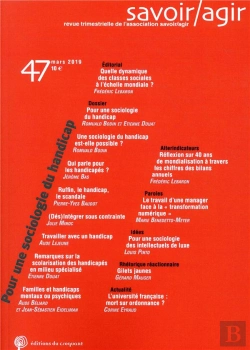 Bertrand.pt - Savoir/Agir Tome 47 : Pour Une Sociologie Du Handicap