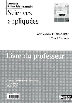 Bertrand.pt - Sciences Appliquées ; Cap Cuisine Et Restaurant ; Livre Du Professeur (Édition 2009)