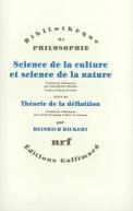 Sciences De La Culture Et Sciences De La Nature ; Théorie De La Définition