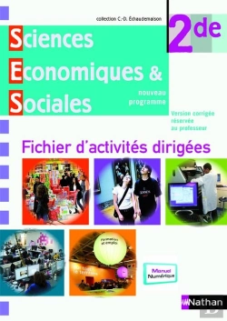 Bertrand.pt - Sciences Economiques & Sociales ; 2nde ; Fichier D'Activites Dirigees (Edition 2010)