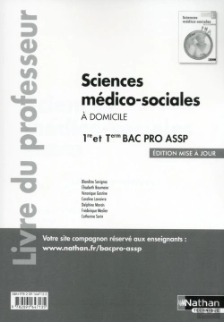 Bertrand.pt - Sciences Medico-Sociales 1ere/Term Bac Pro Assp Option A Domicile Professeur - 2016