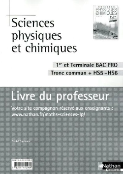 Bertrand.pt - Sciences Physiques Chimiques 1e/Terminale Bac Pro Hs5/Hs6 (Pochette) Professeur 2010