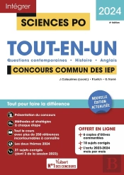Sciences Po - Concours Commun Des Iep 2024 - Tout-En-Un - Questions Contemporaines - Histoire - Angl