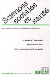 Sciences Sociales Et Sante - Volume 28 Numero 3 Septembre 2010