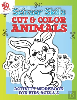 Bertrand.pt - Scissor Skills Cut & Color Animals Workbook For Kids 3-5