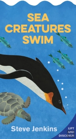 Bertrand.pt - Sea Creatures Swim (Shaped Board Book With Lift-The-Flaps)