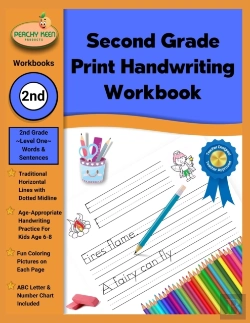 Bertrand.pt - Second Grade Print Handwriting Workbook With Traditional Horizontal Lines And Dotted Midline