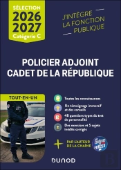 Sélection Policier Adjoint Et Cadet De La République ; Catégorie C (Édition 2026/2027)