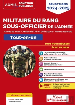 Bertrand.pt - Sélections Militaire Du Rang - Sous-Officier De L'Armée Tout-En-Un : Armée De Terre, Armée De L'Air Et De L'Espace, Marine Nationale (Édition 2024/2025)