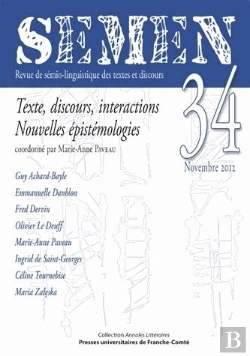 Bertrand.pt - Semen, N  34/2012. Texte, Discours, Interactions - Nouvelles Epistemo Logies
