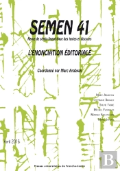 Semen, N° 41/Avril 2016 : L'Énonciation Éditoriale
