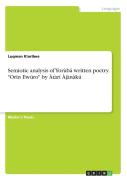 Semiotic Analysis Of Yoruba Written Poetry. Orin Ewuro By Atari Ajanaku