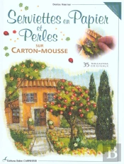 Serviettes En Papier Et Perles Sur Carton-Mousse