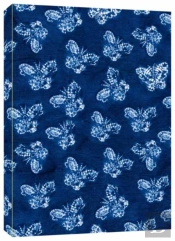 Shibori Indigo Butterflies Dotted Paperback Journal