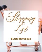 Shopping List - Blank Notebook - Write It Down - Pastel Rose Gold Pink - Abstract Modern Contemporary Unique Design Art
