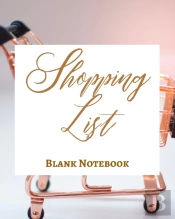 Shopping List - Blank Notebook - Write It Down - Pastel Rose Gold Pink - Abstract Modern Contemporary Unique Design Art
