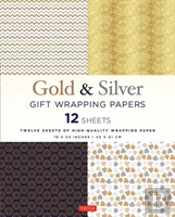Silver & Gold Gift Wrapping Papers - 12 Sheets