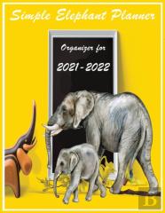 Simple Elephant  Planner Organizer For  2021-2022