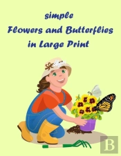 Simple Flowers And Butterflies In Large Print