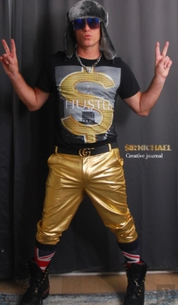Bertrand.pt - Sir Michael Gold  Hustle Bling  Portrait  Blank Creative Journalnote Book