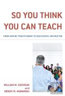 So You Think You Can Teach