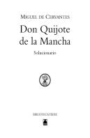 Solucionario. Don Quijote De La Mancha. Biblioteca Teide