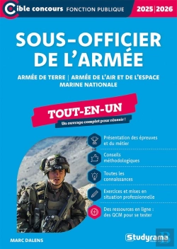 Bertrand.pt - Sous-Officier De L'Armée ; Tout-En-Un ; Armée De Terre - Armée De L'Air Et De L'Espace - Marine Nationale (Édition 2025/2026)