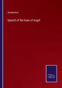 Speech Of The Duke Of Argyll
