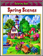 Spring Scenes Coloring Book