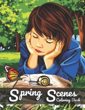 Spring Scenes Coloring Book