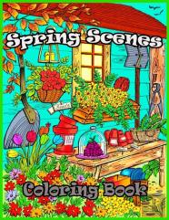 Spring Scenes Coloring Book