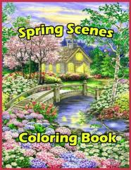 Spring Scenes Coloring Book