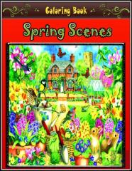 Spring Scenes Coloring Book