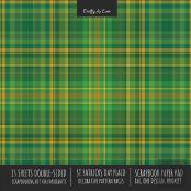 St. Patrick'S Day Plaid Scrapbook Paper Pad 8x8 Scrapbooking Kit For Cardmaking Gifts, Diy Crafts, Printmaking, Papercrafts, Green Decorative Pattern Pages