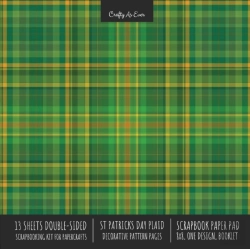 Bertrand.pt - St. Patrick'S Day Plaid Scrapbook Paper Pad 8x8 Scrapbooking Kit For Cardmaking Gifts, Diy Crafts, Printmaking, Papercrafts, Green Decorative Pattern Pages