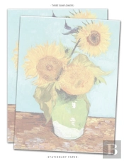 Stationary Paper: Three Sunflowers: Van