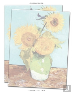 Bertrand.pt - Stationary Paper: Three Sunflowers: Van