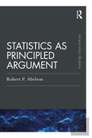 Statistics As Principled Argument