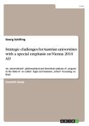 Strategic Challenges For Austrian Universities With A Special Emphasis On Vienna 2010 Ad