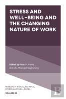 Stress And Well-Being And The Changing Nature Of Work
