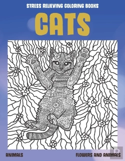 Bertrand.pt - Stress Relieving Coloring Books Flowers And Animals - Animals - Cats