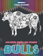 Stress Relieving Coloring Books For Women - Animals - Bulls