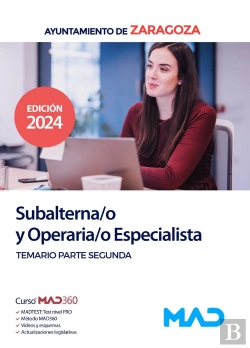 Bertrand.pt - Subalterna/O Y Operaria/O Especialista Del Ayuntamiento De Zaragoza. Temario Parte Segunda