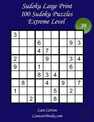 Sudoku Large Print For Adults - Extreme Level - N(Deg)39