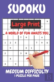 Sudoku Large Print Medium Difficulty Level Compact Book Fits In Your Bag 1 Puzzle Per Page
