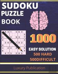 Sudoku Puzzle Book 1000  Easy Solution 500 Hard +500 Difficult  Luxury Publication