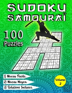 Bertrand.pt - Sudoku Samourai, 100 Puzzles, Niveau Facile, Niveau Moyen, Solutions Incluses, Volume 2